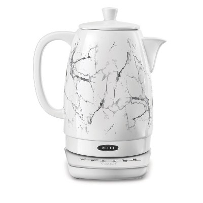 Bella 14762 Stylish 1.8 Liter 1500 Watt Ceramic Cordless Electric Kettle with Innovative 360 Degree Technology, White Marble