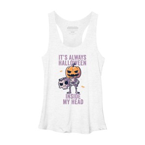 Women's Design By Humans It's Always Halloween Inside My Head Funny Cute Spooky By EduEly Racerback Tank Top - 1 of 3