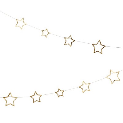 Meri Meri Gold Star Glitter Garland (Pack of 1)