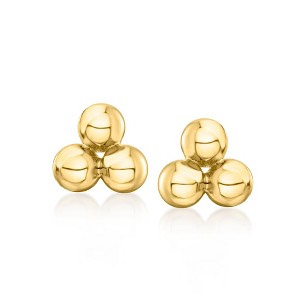 Pure Collection by Ross-Simons 2.5mm Italian 14kt Yellow Gold Triple-Bead Stud Earrings - 1 of 4