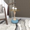 LeisureMod Savoy Series Wide Round Side Table with Gold Stainless Steel Top and Pedestal Base, Modern End Table for Living Rooms - 3 of 4