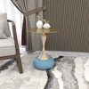 LeisureMod Wide Side Table with Gold Stainless Steel Top Round Accent Table and Pedestal Base Modern End Table Savoy Series - image 3 of 4