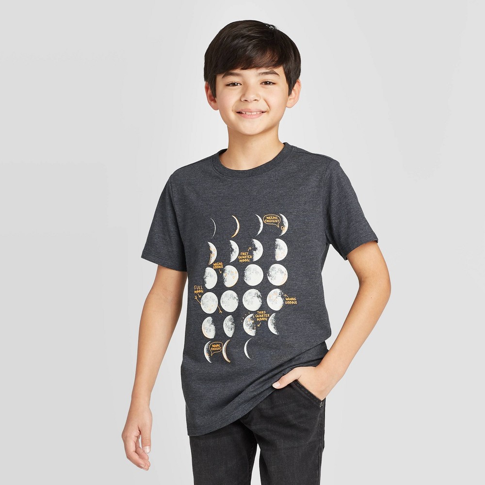 size large Boys' Glow in the Dark Space Short Sleeve Graphic T-Shirt - Cat & Jack Black L