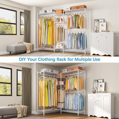 White Heavy Duty Wire Freestanding Closet Organizer