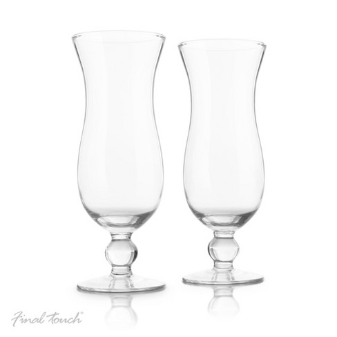 JoyJolt Terran 17 oz. Clear Crystal Hurricane Cocktail Glass (Set