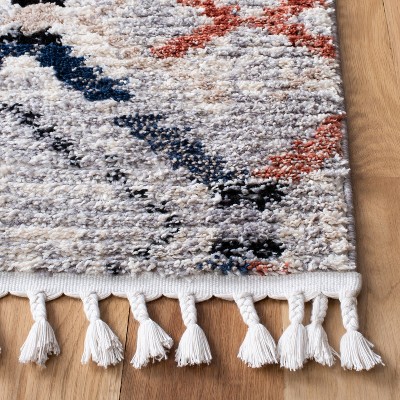 Gray and Multicolor Diamond Pattern Synthetic Area Rug