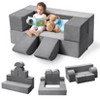6-Pcs Modular Kids Play Sofa, Kids Convertible Sofa, Removable Cover, for Playroom, Bedroom - 2 of 4