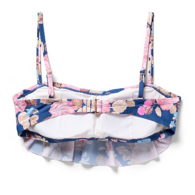 Shade & Shore Women's Post Mastectomy Flounce Bandeau Bikini Top Floral - Shade & Shore™ Multi M — фото 2