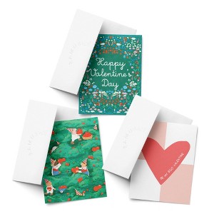 Love/Valentine's Assorted Greeting Card Pack (3ct) "Garden Valentine, Hearts Harvest, Boo Valentine" by Ramus & Co - 1 of 4