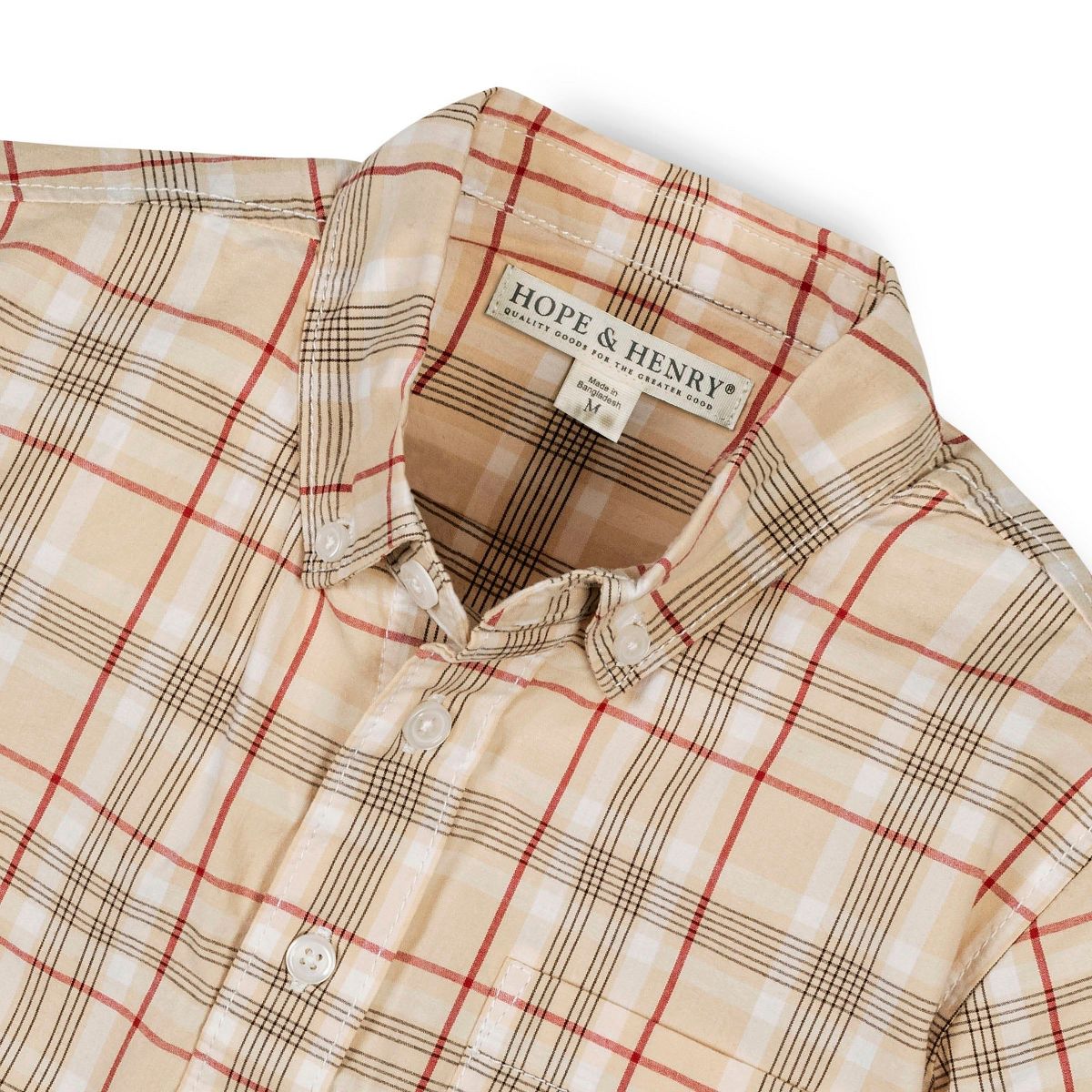 Hope & Henry Boys' Organic Long Sleeve Stretch Poplin Shirt, Kids - thumbnail 3