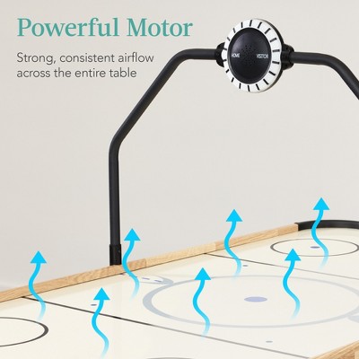 Natural 54 Inch Air Hockey Table with LED Lights and Scoreboard