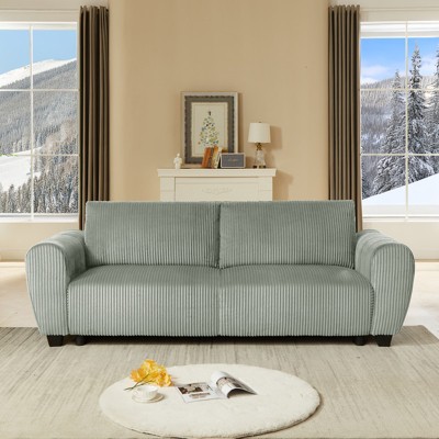 Aukfa 93" Corduroy Sleeper Sofa with Storage,Convertible 3-Seater Sofa Bed for Living Room & Bedroom