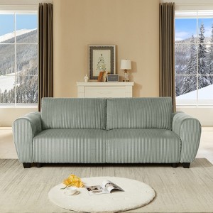 Aukfa 93" Corduroy Sleeper Sofa with Storage,Convertible 3-Seater Sofa Bed for Living Room & Bedroom - 1 of 4
