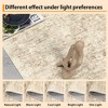 Area Rug, Machine Washable Vintage Floral Rug with Non-Slip Backing, Low Pile Pearl Velvet Floor Carpet, Lightweight Foldable Soft Rug for Bedroom - 3 of 4