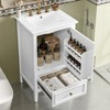 Akoasm 20 in. W Sink Bathroom Vanity with Soft Closing Door, Storage Rack and A Drawer-White - 2 of 4