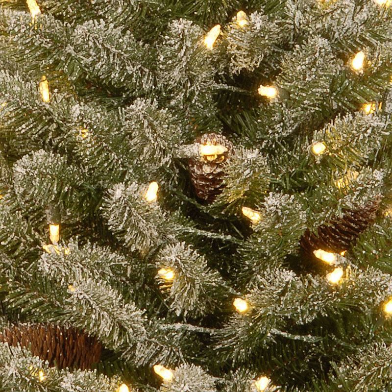 3ft National Tree Company Pre-Lit Snowy Concolor Fir Artificial Tree in Burlap with Snowy Cones &#38; Warm White Battery Operated LEDs, 2 of 3