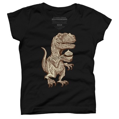 Girl's Design By Humans Velociraptors love cupcakes! By DBHOriginals T-Shirt
