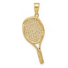 Black Bow Jewelry 14k Yellow Gold 3D Polished Racquetball Pendant - 3 of 4