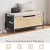 Wooden Look Storage Chest with Safety Hinge, Rattan Storage Trunk, Sturdy Storage Bench, Entryway Storage Bench, Toy Chest Organizer - 2 of 4