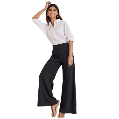 VENUS Womens Smoothing Ponte Wide-Leg Pants