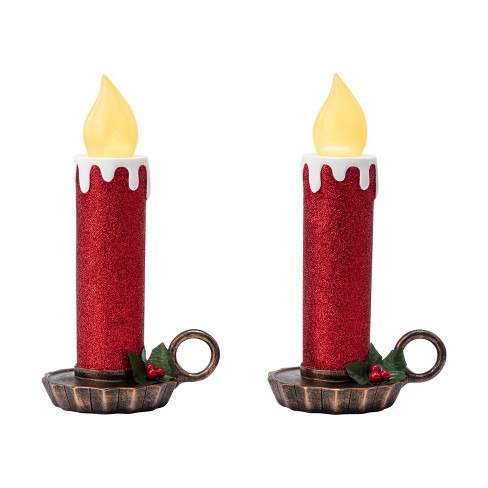 Mr. Christmas 24 LED Glitter Candle 2-Pack - Red