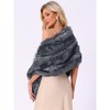Allegra K Women's Faux Fur Elegant Wedding Cocktail Party Scarf Wrap Cape Shoulder Shawl - 4 of 4
