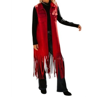 Women's Faux Suede Long Vest - Oddi