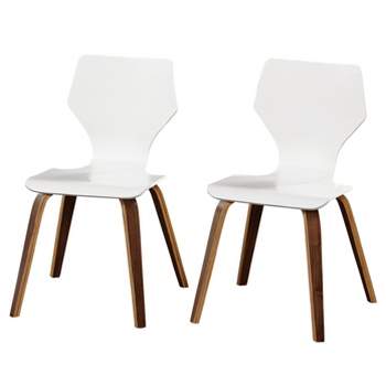 Set of 2 Bari Bentwood Chair White - Angelo:Home