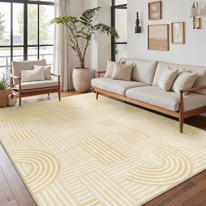 Abynow Medallion Diamond Faded Rustic Indoor Area Rug - 1 of 4