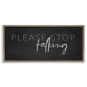 Stupell Industries Sassy Please Stop Talking Floating Frame Canvas Art, Brown, 31" x 14" - 1 of 4
