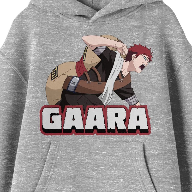 Naruto Classic Gaara Character in Action Pose Youth Athletic Heather Hoodie, 2 of 4