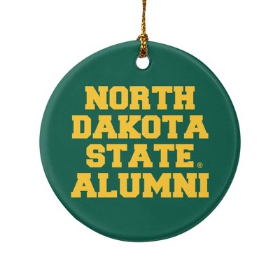 North Dakota State Bison Alumn Porcelain Holiday Christmas Tree Ornament