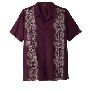 KingSize Men's Big & Tall Short Sleeve Island Shirt - 1 of 4