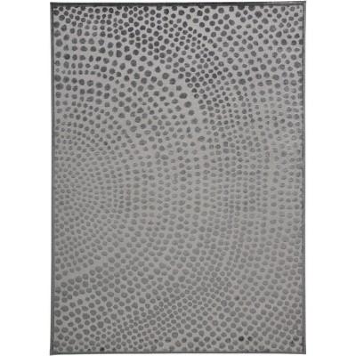 Gaspar Modern Polka Dots Gray/Silver/Ivory Area Rug