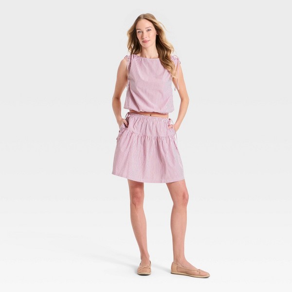 Top con lazo para mujer - A New Day™ Rojo a rayas 3