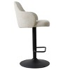 Mars Set Of 2 Armrest Upholstered 360° Swivel Counter Height Stool, 26"-34.5" Adjust Barstool With Black Legs-Maison Boucle - 4 of 4