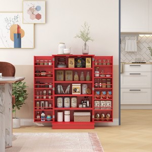 NicBex Freestanding Buffet Cabinet 41" Kitchen Pantry Sideboard Cabinet with 12 Door Shelves, 5-tier Shelving and Adjustable Shelves - 1 of 4