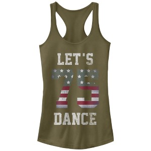 Juniors Womens Lost Gods Let's Dance 75 American Flag Racerback Tank Top - 1 of 3