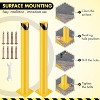 Acekool 48" Safety Bollards (4-Pack) - Yellow Steel Posts w/Anchor Bolts, 4.5" Diameter for Traffic Control - 4 of 4