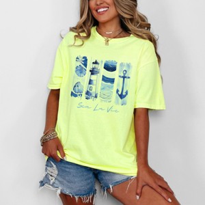 Simply Sage Market Sea La Vie Lighthouse Garment Dyed Tee - 1 of 4