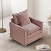 Chenille Fabric Comfy Deep Single Seat Sofa Armchair with Double-Layer Cushions and Armrests, Upholstered Reading Chair - 3 of 4