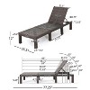 GDFStudio Laraine Outdoor Wicker Armless Adjustable Chaise Lounge with Cushion (Set of 2) - 3 of 4