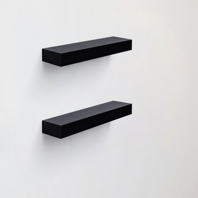 AZL1 Life Concept Decorative Bookshelf Wall Floating Shelves Decor Storage Shelf Wall Mounted Shelf Storage Hanging Shelf, Black, 15.75"*3.94"*1.18"