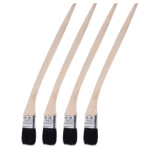 Unique Bargains Bristle Wall Treatment Tool Paint Brush with Long Wood Handle 4 Pcs - 1 of 4
