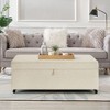 Sapphtopaz Modern Large Storage Ottoman Upholstered Vanity Stool with Wheels Foot Stool Storage Bench for Living Room, Bedroom, Entryway - 3 of 4
