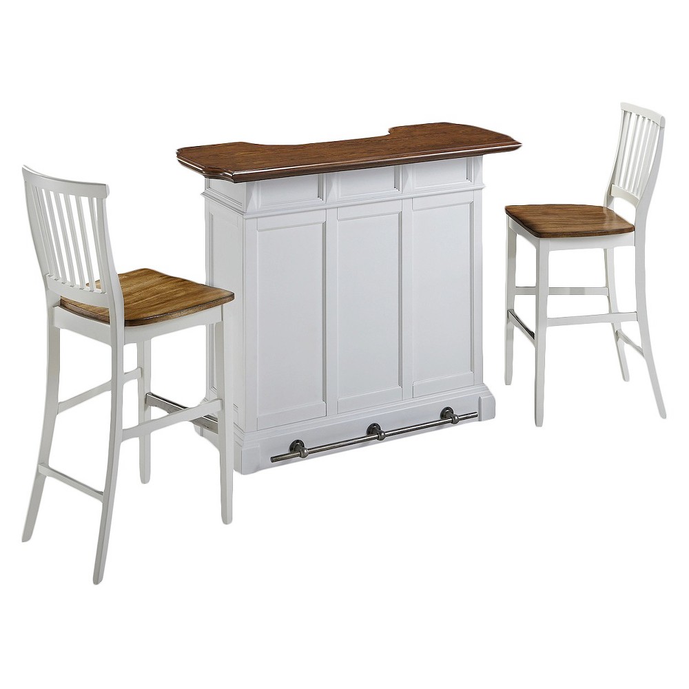 Americana Bar and Two Stools White - Home Styles 5002-998