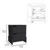FONTOI Nightstand with 2 Drawers, End Table with Spacious Storage Space for Bedroom, Black, 17.01"*19.92"*14.57" - 3 of 4