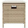 vidaXL 5-Piece Patio Dining Set with Cushions - Beige Poly Rattan Dining Set for Garden, Patio - 3 of 4