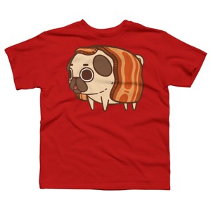 Boy's Design By Humans Puglie Bacon Strip By Puglie T-Shirt - 1 of 3