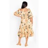 Women's Plus Size Ariella Puff Sleeves Tier Print Dress - miami | CITY CHIC - 3 of 4